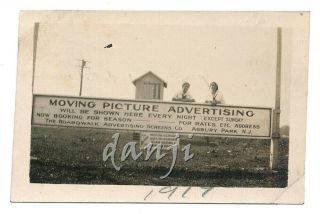 Advertising Sign For Moving Pictures At Ocean Grove,  Asbury Park,  Belmar Old Photo