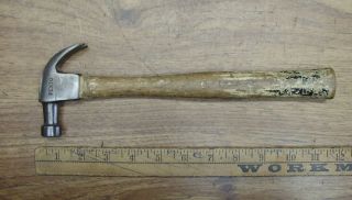 Old Tools,  Antique Pexto 9.  8oz.  Curved Claw Finish Hammer,  3 - 1/2 " Head,  Xlint