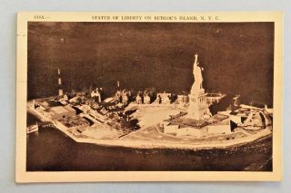 Postcard Ny Statue Of Liberty On Bedloe 