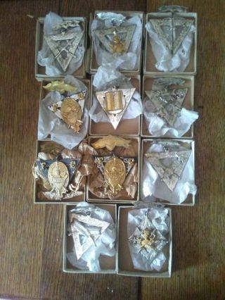 Antique Group Of 11 Knight Of Pythias Lapel Pins And Others