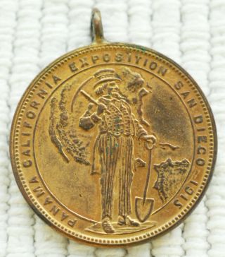 1915 Panama California Exposition San Diego (not Ppie) 1.  25 " Medal,  Unusual