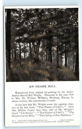 An Ozark Hill Artist Oil Painting No 6 Harold Bell Wright Series Postcard B60