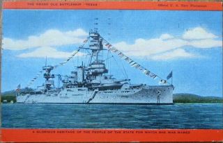 Military Ship 1948 Postcard: Us Battleship,  