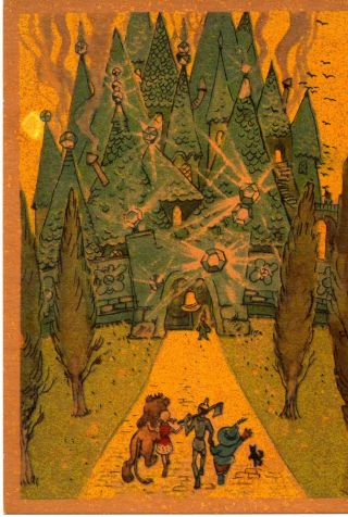 1962 The Wizard Of Oz Book Ill.  Vladimirsky Emerald City Russian Postcard 12