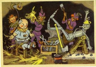 1962 The Wizard Of Oz Book Ill.  Vladimirsky Repair Shop Russian Postcard 10