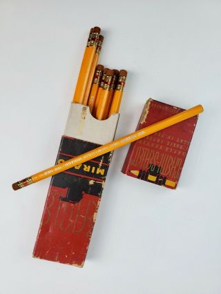 Vintage Box Of 10 Eagle Mirado Chemi - Wooden Pencils - No.  2