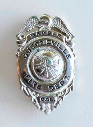Vintage Fireman Badge Guerneville Fire Dept California