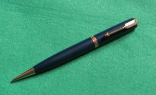 Vintage Parker Doufold Navy Blue / Gold Tone Propelling Pencil