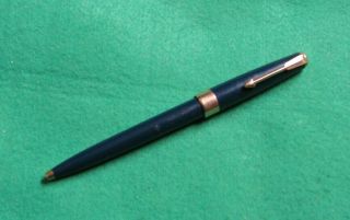 Vintage Parker 17 Navy Blue / Gold Tone Fittings Ballpoint Pen