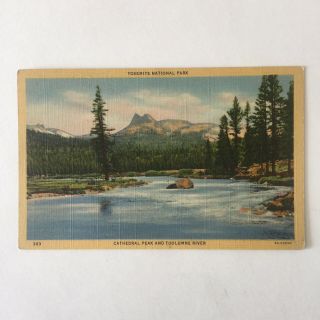 Yosemite National Park Cathedral Peak Tuolumne River Unposted Postcard