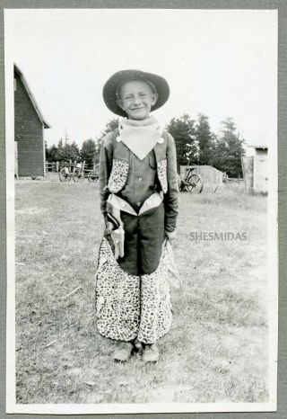 923 Little Cowboy,  Boy,  Costume,  Chaps,  Vintage Photo