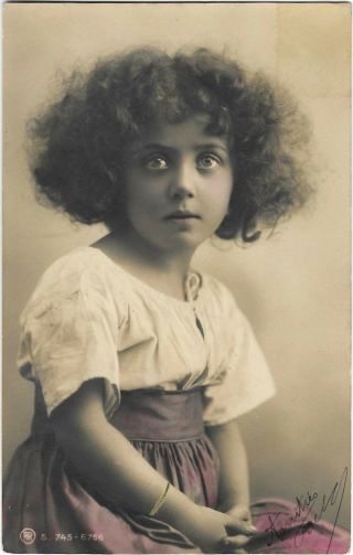 Photo Pc Rph S.  745 - 6766 Very Cute Girl With Locks / Curled Hair Tinted