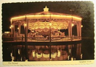 Nashville Tn Opryland Usa Theme Park Postcard Antique Carousel Ride 1970 