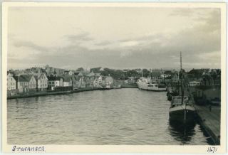 1949 Norway Stavanger Harbour Unpublished Private Real Photo