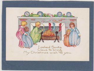 Vintage Charming Children - Christmas Eve - Waiting For Santa Claus - Decorations