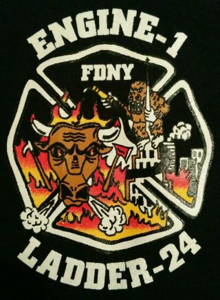 Fdny Nyc Fire Department York City Engine 1 T - Shirt Sz S Manhattan
