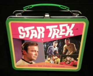 Classic Star Trek Large Tin Tote / Metal Lunch Box (kirk Spock Mccoy)
