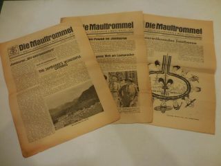 Vintage Set (3) 1951 7th World Jamboree Newspapers In Austrian German & English