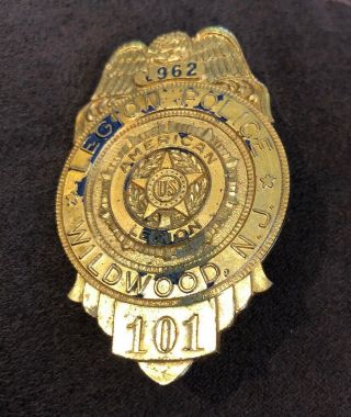 1962 Legion Police American Legion Wildwood Nj Jersey Badge 101