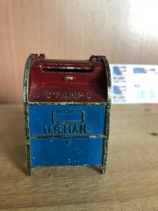 Vintage US Mailbox Stamp dispenser,  metal,  made in Japan,  stand alone 2