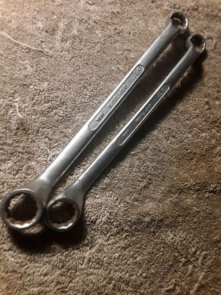Gedore No13 1@ 5/8 " - 3/4 " And 1@ 11/16 - 19/32 Vintage Open Double Box Wrench