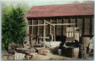 1910s California Postcard Olive Mill At Camulos - Old Home Of Ramona Hand - Colored