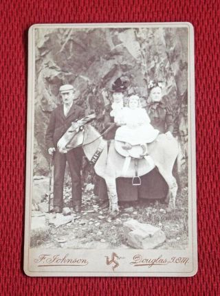 Ft.  William Scottish / Highlands Donkey Ride Vintage Souvenir Photo Cabinet Card