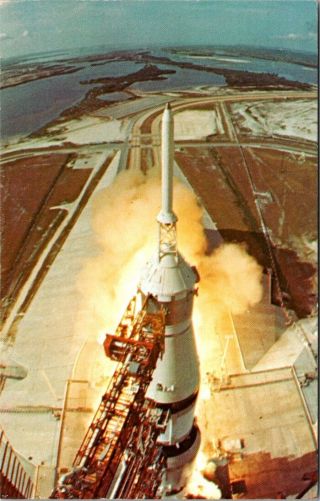 Postcard Florida Cape Kennedy Nasa Jfk Space Center Apollo 11 Launched E - 44