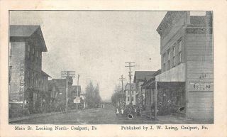 Main Street North Coalport Pennsylvania Hamilton Borwn Shoe Co Postcard (c 1910)