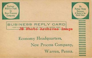 Advertising Postcard,  Economy Headquarters,  Robeson Cutlery Promo,  Warren PA 2