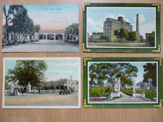 8 Vintage Cards Ambala Umballa India Pakistan Railway Station Masonic Mills Etc
