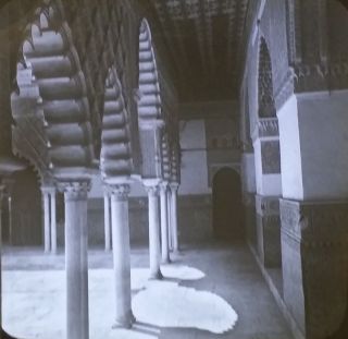 Throne Of Tribute Gallery,  Seville,  Spain,  Circa 1900,  Magic Lantern Glass Slide