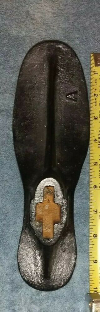 Antique Cast Iron Cobblers Shoe Form Mold Size A,  Approximately 10 "