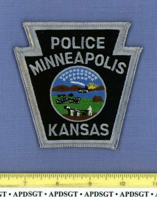 Minneapolis Kansas Sheriff Police Patch State Seal Keystone Shape