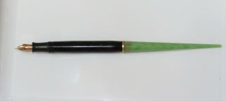 Vintage Parker Fountain Pen - Green & Black With Gold Trim