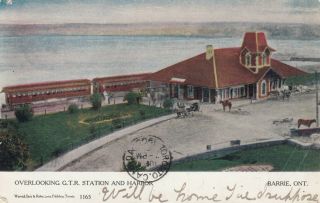 G.  T.  R.  Train Depot,  Barrie,  Ontario,  Canada,  1905