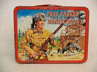 Vintage Fess Parker Daniel Boone Show Metal Lunchbox No Thermos