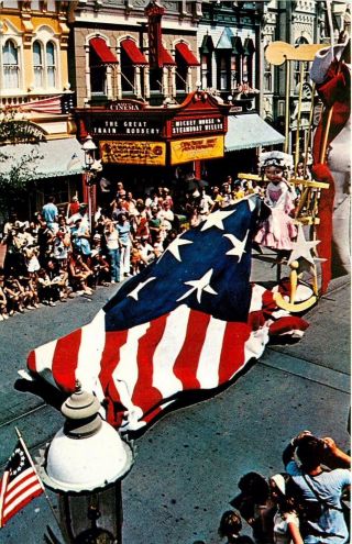 Old Glory Bicentennial Parade 1976 Main St Walt Disney World Florida Postcard
