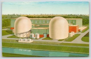Surry Virginia Electric Co Future Nuclear Power Station 1970 Artist Postcard