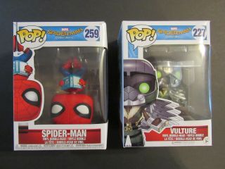 Funko Pop Marvel Spider - Man Homecoming Upside Down 259 Walmart & Vulture 227