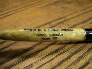Vintage Ritepoint Mechanical Pencil Western Ice & Storage Co Sidney Nebraska 3