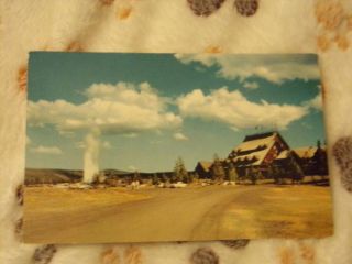 Vintage Postcard Old Faithful Inn,  Yellowstone National Park,  Wyoming