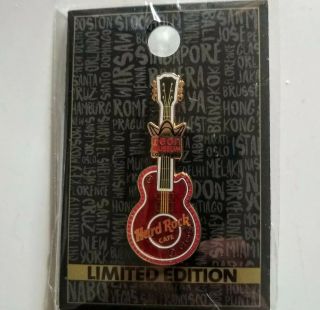 Limited Edition Neon Museum Hard Rock Cafe Guitar Pin On Card,  Bonus