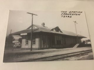 Frankston Texas Tno Rr Station Railroad Depot B&w Real Photo Postcard Rppc