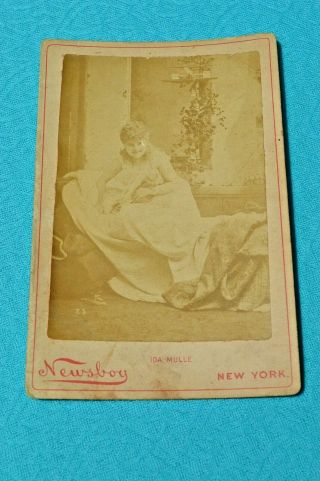 Newsboy Cabinet Card Of Actress Ida Mulle