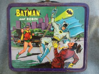 Vintage 1966 Metal Batman & Robin Dc Hero Aladdin Lunchbox