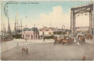 Argentina Buenos Aires Puente De Barracas Vintage Postcard 2.  3.  1