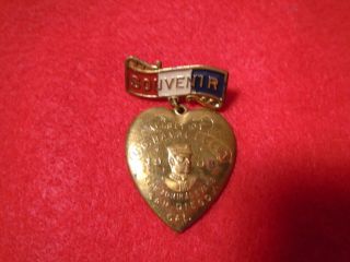 Antique 1908 Visit Of U.  S Naval Fleet San Diego Souvenir Pinback Medal