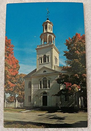 Chrome Postcard Old First Church Bennington Vermont Faith Love Hope 19th Ce P232