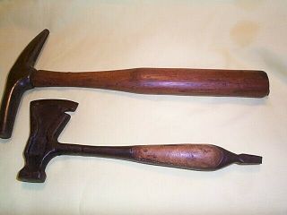 Antique Tack Hammer Tool With Lifter Fairmont Usa & Wood Box Opener Axe